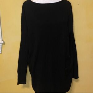 Tory Burch 100% Cashmere Black Sweater Size Small Luxury Knit Classic Crew Neck